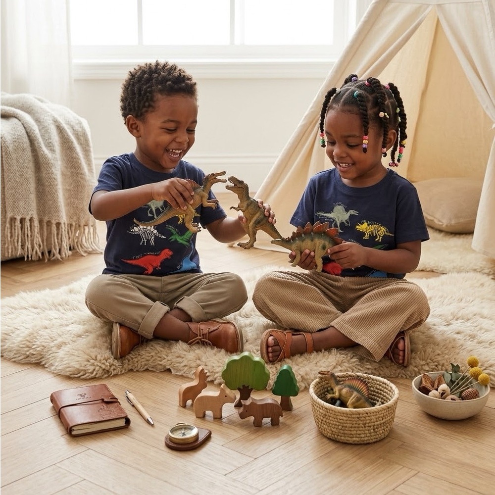 Baby GAP Navy Blue Kids T-Shirt with Colorful Dinosaur Print